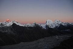 Gokyo Ri 08-1 Everest, Nuptse, Lhotse, Makalu, Cholatse, Tawache From Gokyo Ri Sunset Ends.jpg